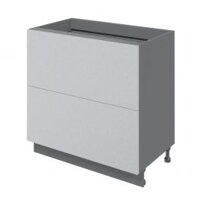 Hộc tủ bếp dưới, 2 mặt ngăn kéo ray hộp tích hợp 1 ngăn kéo âm và hệ thống tip-on nhấn mở trên ray