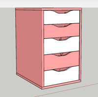 Hộc Tủ Ikea 5 Ngăn Kéo Màu Hồng
