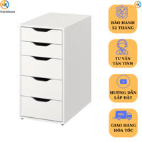 Hộc Tủ IKEA, Tủ Tài Liệu 5 Ngăn Bằng Gỗ MDF Phủ Melamine Cao Cấp