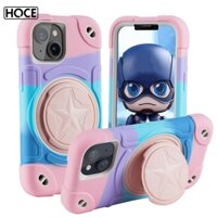 Hoce 3in1 Hạng Nặng Quân Sự Giáp Xoay Giá Đỡ Ốp Lưng Điện Thoại iPhone 15 14 13 12 Pro Max Giá Đỡ Chống Sốc Ốp Lưng