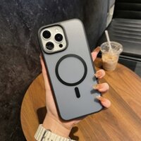 Hoce Có Nút Điều Khiển Camera Ốp Điện Thoại Từ Tính Cho iPhone 16 Pro Max Vỏ Sạc Không Dây Lỗ Lớn Mờ Vỏ PC Cứng