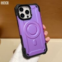 Hoce Luxury Armor Giá đỡ ống kính chống va chạm Vỏ điện thoại từ tính cho IPhone 16 15 14 13 12 Pro Max 11 / XR Ốp lưng chống sốc lỗ lớn