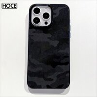 Hoce Ngụy Trang Da Làm Mát Ốp lưng IPhone 16 15 14 13 12 Pro Max 11 Ốp Lưng Tản Nhiệt Da Sang Trọng Ốp Lưng Cứng