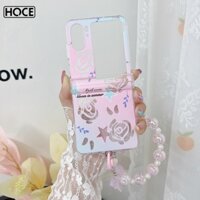 HOCE Ốp Điện Thoại Trong Suốt Họa Tiết Hoa Hồng / Ngôi Sao / Ngôi Sao Màu Kẹo Kèm Dây Đeo Tay 3 Trong 1 Cho OPPO Find-n2flip N2