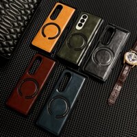 Hoce ZFold6 Vỏ Điện Thoại Từ Tính Da Sang Trọng Cho Samsung Galaxy ZFold5 Z Fold 4 5G zfold3 Ốp Lưng Sạc Không Dây
