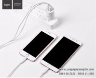 Hoco C14 Smart dual USB charger set with lightning-USB cable US plug portable wall charging adapter 2.4A