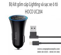 HOCO UC204 car charger dual USB port lightning usb auto adapter 2.4A LED indicator vehicle