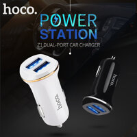 Hoco Z1 Đầu Ra Kép Sạc USB Trên Ôtô Cho Iphone 11 XR X XS Max 6 7 8 Bộ Chuyển Đổi Điện Thoại Di Động USB Phổ Thông Cho OPPO Huawei 2 Sạc USB Trong Xe Hơi [bonus]