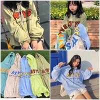 Hoddie nỉ nhiều màu in chữ ATYS form rộng  UNISEX from thụng tay bồng MIKO FASHION  dày dặn mịn thoáng mát.