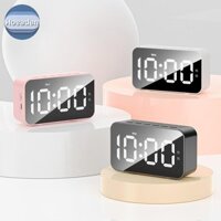 Hoeaden Để Bàn Đồng Hồ Báo Thức Loa Không Dây Mini Gương LED Đồng Hồ Kỹ Thuật Số Loa Điện Thoại Di Động Quà Tặng Âm Thanh Stereo Hiệu Ứng VN