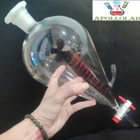 (Hồi lưu) Phễu chiết lắng gạn tinh dầu 1000ml khóa nhựa PTFE có van vòi hồi lưu