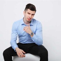 Hồi Mới Đàn Chống Nhăn Bông Dài Tay Nam Mỏng Camisa Kinh Doanh Xã Hội Áo Sơ Mi Trắng
