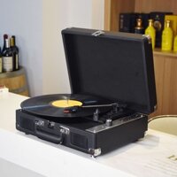 Hỏi và Thêm WhatPlusP01Máy ghi âm vinyl, loa Bluetooth, máy ghi âm vinyl di động Bao da phong cách vintage cho máy quay
