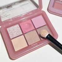 [HOLD LIVE] Bảng mắt 6 ô Hold Live Heart Born (HL708) Nhũ Lì Phấn Mắt Tone Hồng Lâu Trôi Màu Tự Nhiên