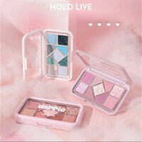 Hold LIVE Bảng Phấn Mắt Chín Màu Phấn Chống Bay Màu Sắc Giàu Tím Hồng