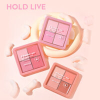 HOLD LIVE Powder Mist Bảng phấn má hồng bốn màu Làm sáng tông màu da Matte HL707