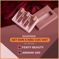 HOLD LIVE - Set 5 thỏi son kem lì mini Light Matte lip Glaze Suite dupe Fenty Beauty Giorgio Armani