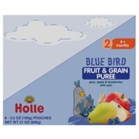 Holle Organic 6+ Blue Bird Fruit & Grain Puree (12 Pack) USA