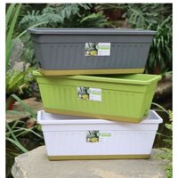 Hollen chậu ban công trồng rau chậu đặc biệt chậu hoa hình chữ nhật hộp trồng rau dâu tây chậu hoa nhựa giải phóng