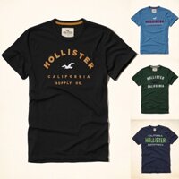 Hollister Áo Thun cotton Tay Ngắn Cổ Thuyền Phong Cách Âu Mỹ Thời Trang Mùa Hè Cho Nam