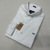 Hollister Nam Oxford Dài Tay Áo Xuân Thu Cotton Nguyên Chất Cổ Điển Màu Trơn Công Sở Áo Sơ Mi Thường Ngày Không Iro