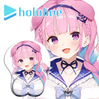 Hololive Minato Aqua Boobs Mousepad có cổ tay Miếng lót chuột Anime dễ thương 3D Oppai Silicone Gel chơi game Thảm lót bàn ngực lớn