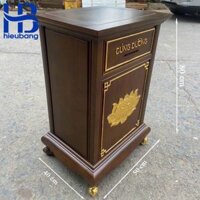Hòm công đức bằng gỗ Hương phun màu 80cm