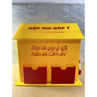 Hòm thư góp ý mica hình ngôi nhà N20 x C20 x R15cm + khóa số mini + băng keo sốp, bền, đẹp, sang