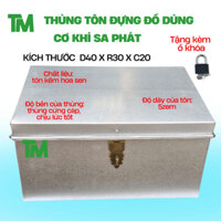 Hòm tôn, rương tôn đựng đồ đa năng có nắp,có khóa KT 40 x 30 x 20 cm tặng kèm ổ khóa