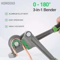 Homdeko 1/4in 5/16in 3/8in Máy uốn ống 3 trong 1 Công cụ hợp kim nhôm 180 độ để sửa chữa điện lạnh AC (6 8 10mm)