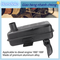 Homdeko Bộ giảm thanh máy phát điện Hợp kim nhôm Thay thế bộ âm phù hợp chặt chẽ cho 186F 188F