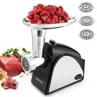 Homdox Meat Grinders 2000W, Sausage Grinder with 3 Stainless Steel Grinding Plates and Sausage Stuffing Tubes for Home Use &Commercial