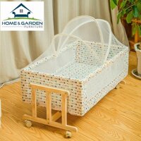 Home and Garden- Nôi gỗ trẻ em Nhật Bản BestMart NOI01 0-2 tuổi (87x45x25cm)