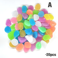 Home Living 20pcs Glow in the Dark Garden Pebbles Glow Stones Rocks for Walkways Garden