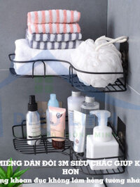 {Home pajamas}
 Kệ Góc Nhà Tắm Dán Tường Thông Minh Bằng Sắt  Kích thước: 36 x 26.7 x 6cm dieulinhs