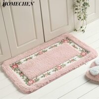 HOMECHEN 1 Thảm Hồng, Thảm Hoa Chống Trượt Màu Hồng, Dễ Sử Dụng Microfiber Thấm Hút 16 * 24Inch Thảm Phòng Tắm Phòng Ngủ