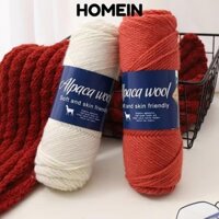 Homein 5 cuộn Sợi len Alpaca, Áo khoác gió 500g Sợi thô, Áo len dệt tay dày ấm áp Khăn quàng cổ Mũ đan Khăn quàng cổ Đan tay