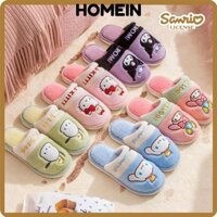 Homein Hello Kitty Dép Sang Trọng, Giày Gia Đình Chống Trơn Trượt Ấm Áp Mùa Đông, Dép Sanrio Flat Mềm Mại Trong Nhà Nữ Năm Xmas