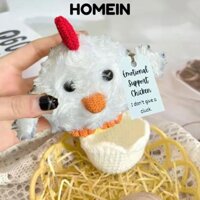Homein Hỗ trợ cảm xúc Móc gà, Phim hoạt hình Búp bê gà đan tích cực dễ thương, Handmade với thẻ tích cực Nhân vật động vật sang trọng cho bạn bè Trẻ em
