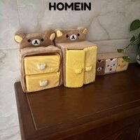 Homein Lưu trữ văn phòng phẩm, Tủ quần áo gấu thư giãn hoạt hình Kawaii Rilakkuma, Lưu trữ máy tính để bàn vui nhộn sang trọng 2025