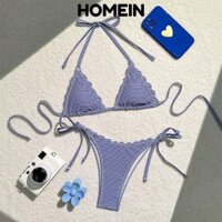 Homein Micro Bikini Set, Dây Dây Tắm Bộ Đồ Bơi Sọc Xanh Tam Giác, Thời Trang Bikini Gợi Cảm De Mujer Mini Thông Đồ Bơi Nữ