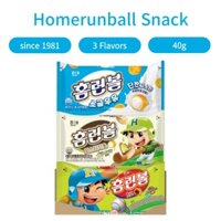 Homerunball Đồ ăn nhẹ Hàn Quốc - 40g, 1EA, 3 Hương vị (Quả hồ trăn, Sữa muối, Choco)