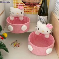 Homesix Kawaii Hồng Hello Kitty Hoạt Hình Giỏ Chứa Đồ Dễ Thương Quyến Rũ Mỹ Phẩm Đồ Chơi Hộp Bảo Quản Trang Trí Phòng Ngủ Quà Tặng Sinh Nhật VN