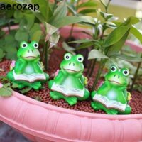 Homesogood 3 Bức tượng nhỏ Ếch đọc sách, Thảm trong chậu ếch hoạt hình dễ thương, Đồ thủ công bằng nhựa ngộ nghĩnh Thủ công mỹ nghệ xanh Ếch Cây cảnh Đồ trang trí Phòng khách gia đình
