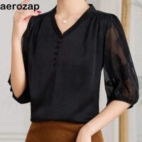 Homesogood Áo thun ren hoa, lưới trong suốt Áo sơ mi hoa ngọt ngào, Áo sơ mi ngắn tay cổ chữ V mỏng thanh lịch cho bé gái