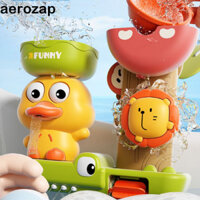 Homesogood Baby Spin Top Đồ chơi tắm, Đồ chơi bánh xe nước xoay vịt & sư tử Crocodie, Đồ chơi bồn tắm thác nước Cốc hút tường ổn định Đồ chơi tắm cho bé trai