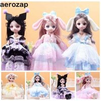 Homesogood Công Chúa Dress Up Búp Bê Bjd, Kuromi Đôi Mắt Hấp Dẫn Nhiều Di Chuyển Được 30cm Bjd Doll, Tóc Dài Anime Giai Điệu Công Chúa Trang Điểm Bóng Khớp Búp Bê Trẻ Em DIY