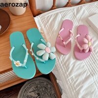 Homesogood Dép xỏ ngón hoa đi biển, Dây đeo màu kẹo Hạt đầy màu sắc Dép ngọt ngào Nữ, Thời trang Trọng lượng nhẹ Chống trượt Giày đi trong nhà Kitty Cat Flat Flip Flops Hàng ngày