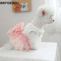 Homesogood Váy cưới cho chó mèo, Đầm công chúa ren nơ lớn, Váy cổ tích mềm mại dễ thương cho chó mèo