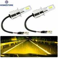 Homestore Bộ chuyển đổi bóng đèn sương mù LED H3 CSP siêu sáng 55W 6000LM 3000K Vàng
